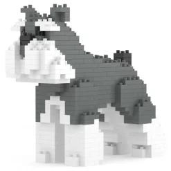 Jekca - Schnauzer Mini 01 - Lego - Sculpture - Construction - 4D - Brick Animals - Toys - Avvenice