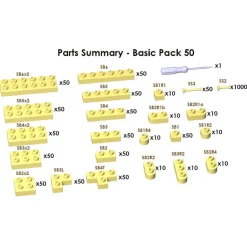 Jekca - Sculptor Basic Pack 50 - Light Yellow - Lego - Sculpture - Construction - 4D - Brick Animals - Toys - Avvenice