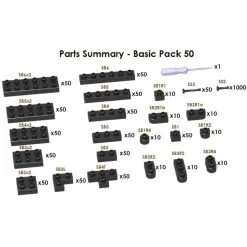 Jekca - Sculptor Basic Pack 50 - Black - Lego - Sculpture - Construction - 4D - Brick Animals - Toys - Avvenice