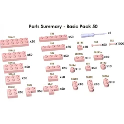 Jekca - Sculptor Basic Pack 50 – Pink 1895 - Lego - Sculpture - Construction - 4D - Brick Animals - Toys - Avvenice