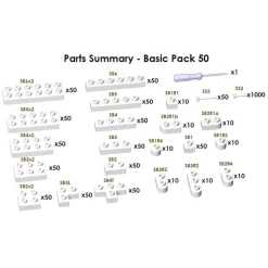 Jekca - Sculptor Basic Pack 50 - White - Lego - Sculpture - Construction - 4D - Brick Animals - Toys - Avvenice