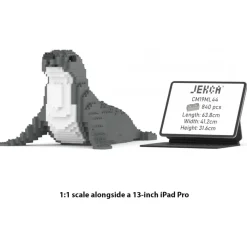 Jekca - Seal 01 - Big - Lego - Sculpture - Construction - 4D - Brick Animals - Toys - Avvenice