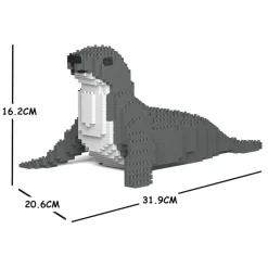 Jekca - Seal 01S - Lego - Sculpture - Construction - 4D - Brick Animals - Toys - Avvenice