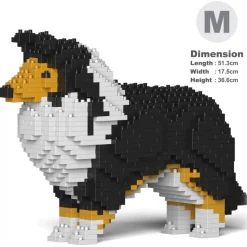 Jekca - Shetland Sheepdog 01-S02 - Big - Lego - Sculpture - Construction - 4D - Brick Animals - Toys - Avvenice