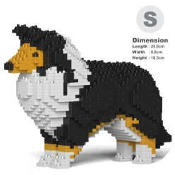Jekca - Shetland Sheepdog 01S-S02 - Lego - Sculpture - Construction - 4D - Brick Animals - Toys - Avvenice