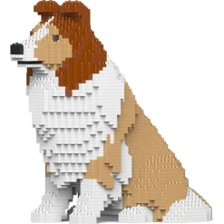 Jekca - Shetland Sheepdog 03-M01 - Lego - Sculpture - Construction - 4D - Brick Animals - Toys - Avvenice