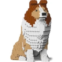Jekca - Shetland Sheepdog 03-M01 - Lego - Sculpture - Construction - 4D - Brick Animals - Toys - Avvenice