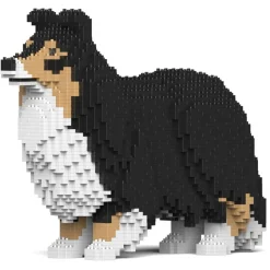 Jekca - Shetland Sheepdog 02-M02 - Lego - Sculpture - Construction - 4D - Brick Animals - Toys - Avvenice