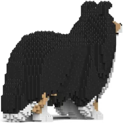 Jekca - Shetland Sheepdog 02-M02 - Lego - Sculpture - Construction - 4D - Brick Animals - Toys - Avvenice