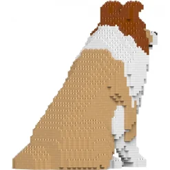 Jekca - Shetland Sheepdog 03-M01 - Big - Lego - Sculpture - Construction - 4D - Brick Animals - Toys - Avvenice