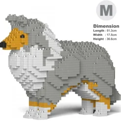 Jekca - Shetland Sheepdog 01-M01 - Big - Lego - Sculpture - Construction - 4D - Brick Animals - Toys - Avvenice