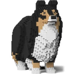 Jekca - Shetland Sheepdog 02-M02 - Big - Lego - Sculpture - Construction - 4D - Brick Animals - Toys - Avvenice
