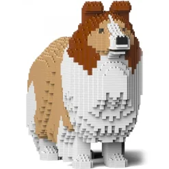 Jekca - Shetland Sheepdog 02-M01 - Lego - Sculpture - Construction - 4D - Brick Animals - Toys - Avvenice