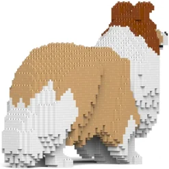 Jekca - Shetland Sheepdog 02-M01 - Lego - Sculpture - Construction - 4D - Brick Animals - Toys - Avvenice