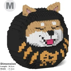 Jekca - Shiba Daruma Doll 01-M02 - Big - Lego - Sculpture - Construction - 4D - Brick Animals - Toys - Avvenice