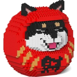 Jekca - Shiba Daruma Doll 01-M03 - Big - Lego - Sculpture - Construction - 4D - Brick Animals - Toys - Avvenice