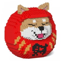 Jekca - Shiba Daruma Doll 01S-M01 - Lego - Sculpture - Construction - 4D - Brick Animals - Toys - Avvenice