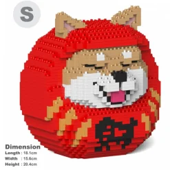 Jekca - Shiba Daruma Doll 01S-M01 - Lego - Sculpture - Construction - 4D - Brick Animals - Toys - Avvenice