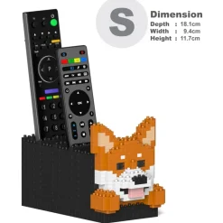 Jekca - Shiba Inu Remote Control Rack 01S - Lego - Sculpture - Construction - 4D - Brick Animals - Toys - Avvenice