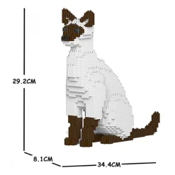 Jekca - Siamese Cat 01S-M01 - Lego - Sculpture - Construction - 4D - Brick Animals - Toys - Avvenice