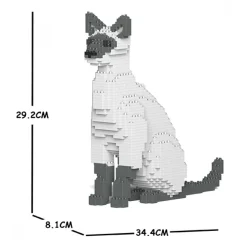 Jekca - Siamese Cat 01S-M02 - Lego - Sculpture - Construction - 4D - Brick Animals - Toys - Avvenice