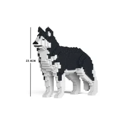 Jekca - Siberian Husky - Rauco - Dog - 01S-M01 - Lego - Sculpture - Construction - 4D - Brick Animals - Toys - Avvenice