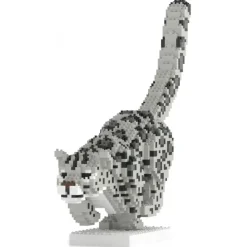 Jekca - Snow Leopard 01 - Big - Lego - Sculpture - Construction - 4D - Brick Animals - Toys - Avvenice