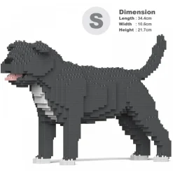 Jekca - Staffordshire Bull Terrier 01S-M04 - Lego - Sculpture - Construction - 4D - Brick Animals - Toys - Avvenice