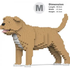 Jekca - Staffordshire Bull Terrier 01-M03 - Big - Lego - Sculpture - Construction - 4D - Brick Animals - Toys - Avvenice