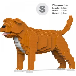 Jekca - Staffordshire Bull Terrier 01S-M01 - Lego - Sculpture - Construction - 4D - Brick Animals - Toys - Avvenice
