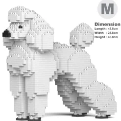 Jekca - Standard Poodle 01-M01 - Big - Lego - Sculpture - Construction - 4D - Brick Animals - Toys - Avvenice