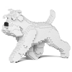 Jekca - Standard Schnauzer 03-S01 - Big - Lego - Sculpture - Construction - 4D - Brick Animals - Toys - Avvenice