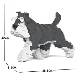 Jekca - Standard Schnauzer 03S-M01 - Lego - Sculpture - Construction - 4D - Brick Animals - Toys - Avvenice