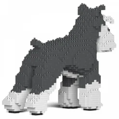 Jekca - Standard Schnauzer 01-M01 - Big - Lego - Sculpture - Construction - 4D - Brick Animals - Toys - Avvenice