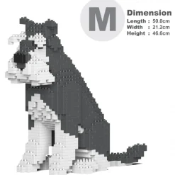 Jekca - Standard Schnauzer 04-M01 - Big - Lego - Sculpture - Construction - 4D - Brick Animals - Toys - Avvenice