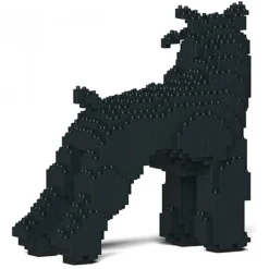 Jekca - Standard Schnauzer 02-M03 - Big - Lego - Sculpture - Construction - 4D - Brick Animals - Toys - Avvenice