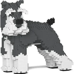 Jekca - Standard Schnauzer 02-M01 - Big - Lego - Sculpture - Construction - 4D - Brick Animals - Toys - Avvenice
