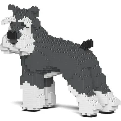 Jekca - Standard Schnauzer 02-M01 - Big - Lego - Sculpture - Construction - 4D - Brick Animals - Toys - Avvenice