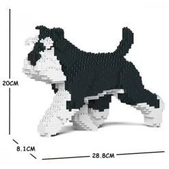 Jekca - Standard Schnauzer 03S-M02 - Lego - Sculpture - Construction - 4D - Brick Animals - Toys - Avvenice