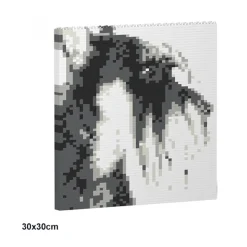 Jekca - Standard Schnauzer Brick Painting 02S - Lego - Sculpture - Construction - 4D - Brick Animals - Toys - Avvenice