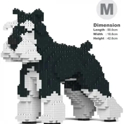 Jekca - Standard Schnauzer 01-M02b - Big - Lego - Sculpture - Construction - 4D - Brick Animals - Toys - Avvenice