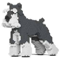 Jekca - Standard Schnauzer 01S-M01 - Lego - Sculpture - Construction - 4D - Brick Animals - Toys - Avvenice