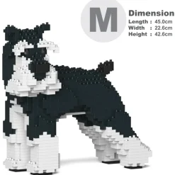Jekca - Standard Schnauzer 02-M02 - Big - Lego - Sculpture - Construction - 4D - Brick Animals - Toys - Avvenice