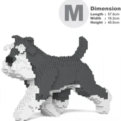 Jekca - Standard Schnauzer 03-M01 - Big - Lego - Sculpture - Construction - 4D - Brick Animals - Toys - Avvenice