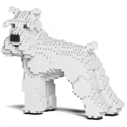 Jekca - Standard Schnauzer 02-S01 - Big - Lego - Sculpture - Construction - 4D - Brick Animals - Toys - Avvenice