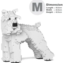 Jekca - Standard Schnauzer 02-S01 - Big - Lego - Sculpture - Construction - 4D - Brick Animals - Toys - Avvenice