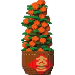Jekca - Tangerine Tree 01 - Lego - Sculpture - Construction - 4D - Brick Animals - Toys - Avvenice