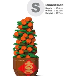 Jekca - Tangerine Tree 01 - Lego - Sculpture - Construction - 4D - Brick Animals - Toys - Avvenice