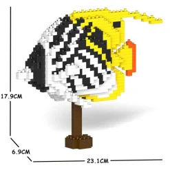 Jekca - Threadfin Butterflyfish 01S - Lego - Sculpture - Construction - 4D - Brick Animals - Toys - Avvenice