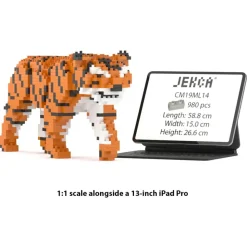 Jekca - Tiger 01 - Big - Lego - Sculpture - Construction - 4D - Brick Animals - Toys - Avvenice
